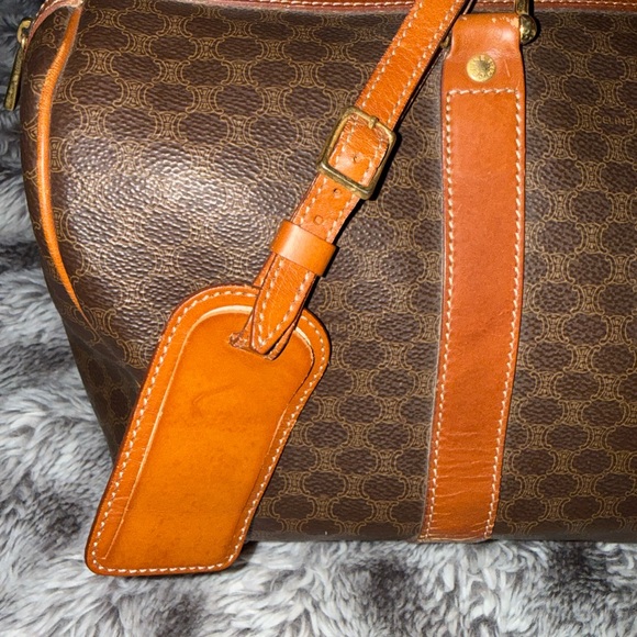 CELINE Brown and Tan Travel Duffel Bag 90s Vintage 🔥 - Picture 3 of 12